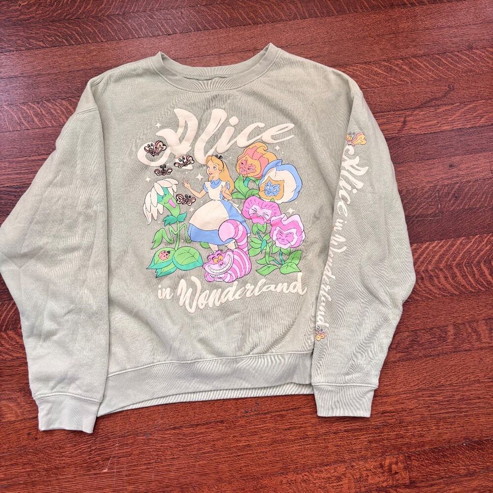 Alice in Wonderland Disney Womens Sweater Graphic Pullover